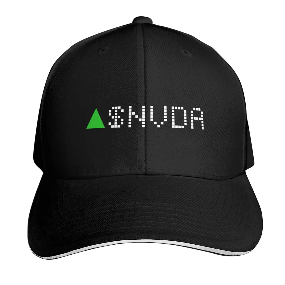 Nvidia Stock Ticker Green - White Font Baseball Cap Strapback Dad Hat Six Panel Structured Crown Sun Protection UPF 50+
