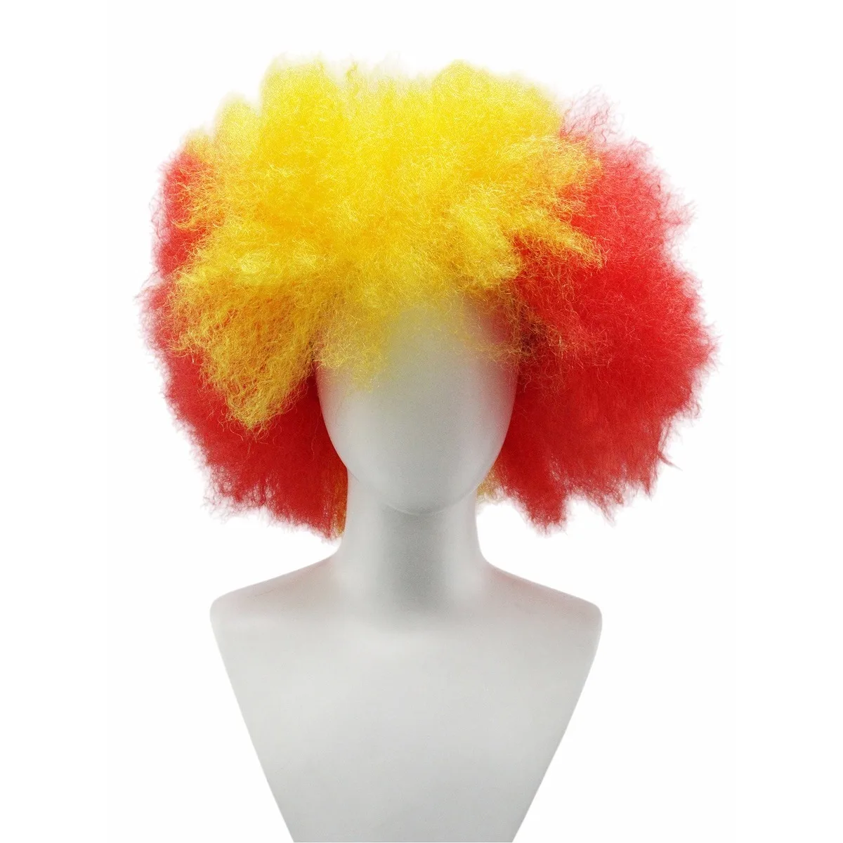 Anxin Brand Synthetic Fiber Wigs: Multi-Color Flag-Style Afro Wigs, Fluffy Hair Strands, Fan Cheerleading Fluffy Wigs, Sports Event Party Supplies