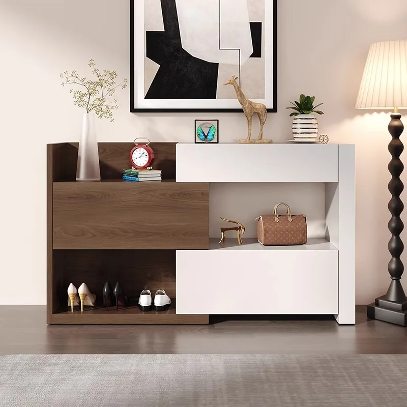 خزانة أحذية على طراز العصور الوسطى، وخزانة تخزين مدخل المنزل، وخزانة متعددة الطبقات بسيطة وحديثة