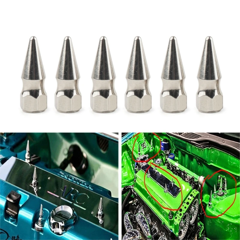 M6X1.0 Chrome Spikes Bolt Spiked Cover Engine Bay Dress Up Washer Kit