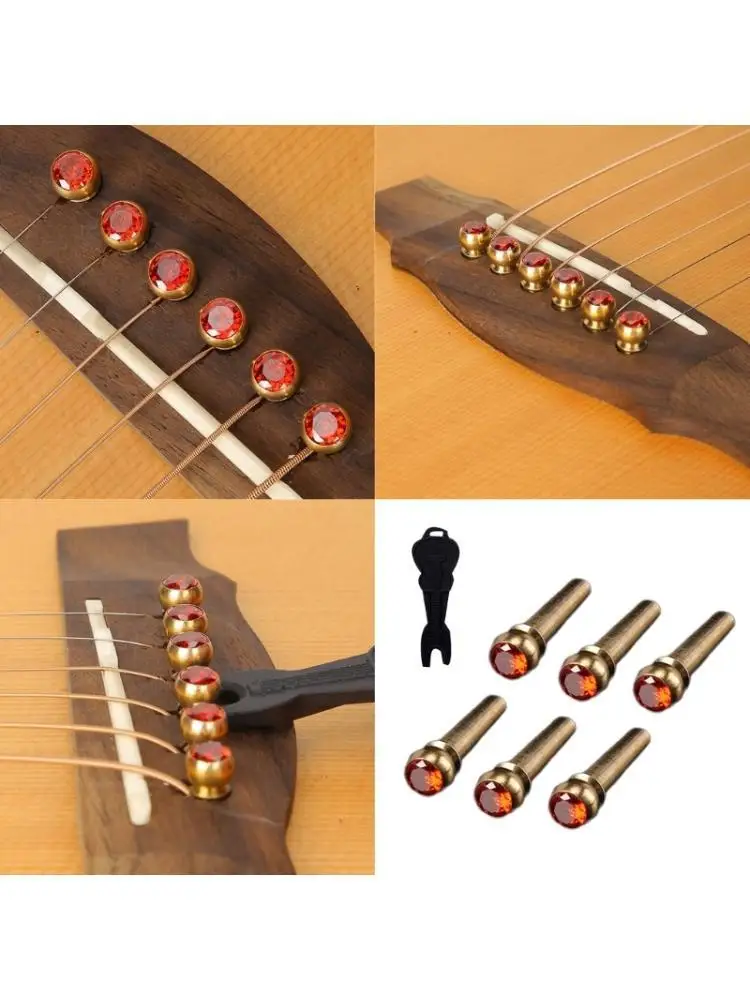 652F 6 Count Guitar String Pins Crafted from Sturdy Materials Ensuring Longevity Perfect for Practice and Stage Performances