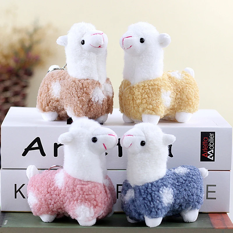 Porte-clés en peluche en forme de petits moutons, jouets en forme d'alpaga, cadeau d'anniversaire aléatoire