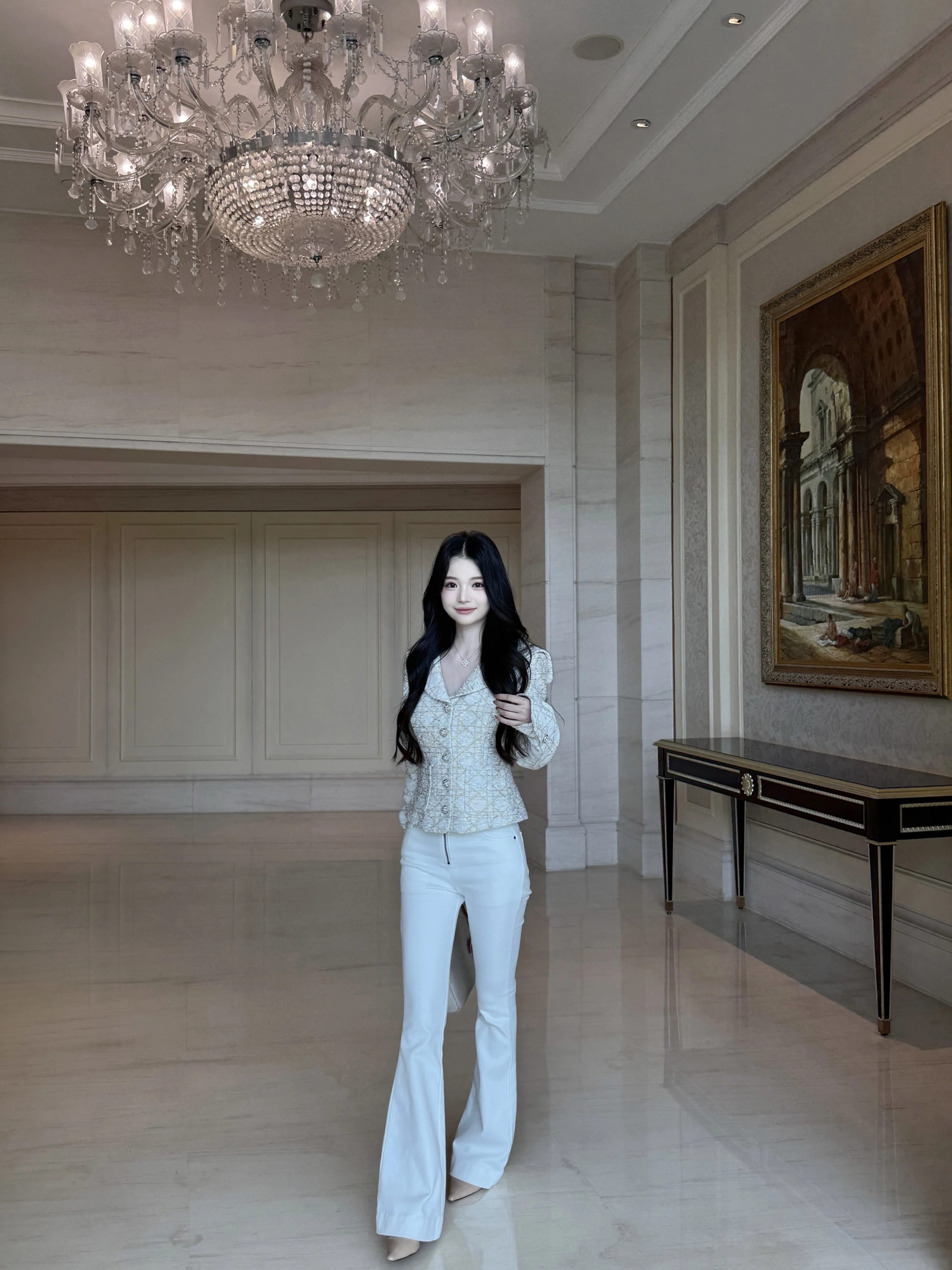 

Qiauuu расклешенные джинсы с высокой талией на молнии для похудения на подкладке, женские повседневные эластичные джинсы для осеннего сезона