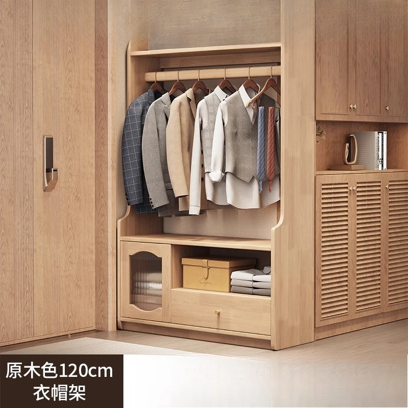 Factory Direct 2026 Top Camera da letto dal pavimento al soffitto in legno massello Soggiorno multifunzionale Vestiti e capp