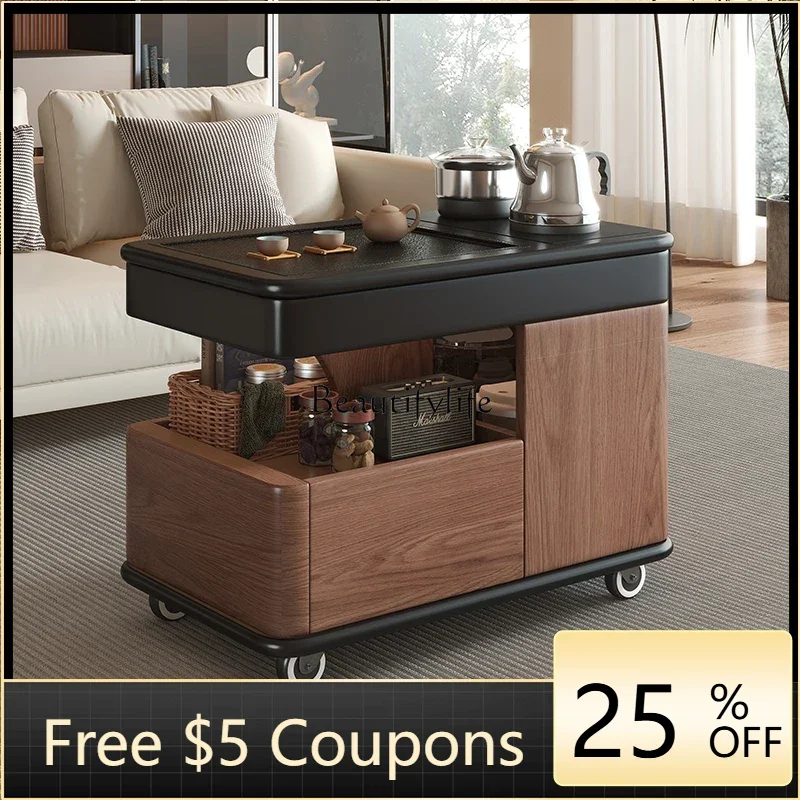 W2 jj * جميع طاولات الشاي المتنقلة المصنوعة من الخشب الصلب، وعدد قليل من طاولات الشاي الصغيرة بجوار الأريكة، وعاء كهرومغناطيسي منزلي متكامل