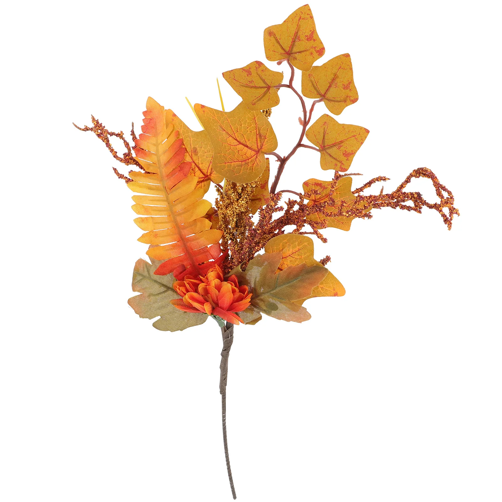 

Artificial Flower Premium Plastic Maple Leaf Branch Decorative Fall Thanksgiving Home Office Vase Plant Photo Prop Layout Stems