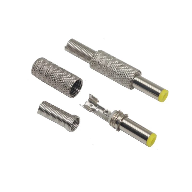 5-2Set   5.5x2.1mm 5.5x2.5mm DC Power Plug Male Female Jack Socket Nut Panel Mount DC Power Adapter Connector DC099 DC-099