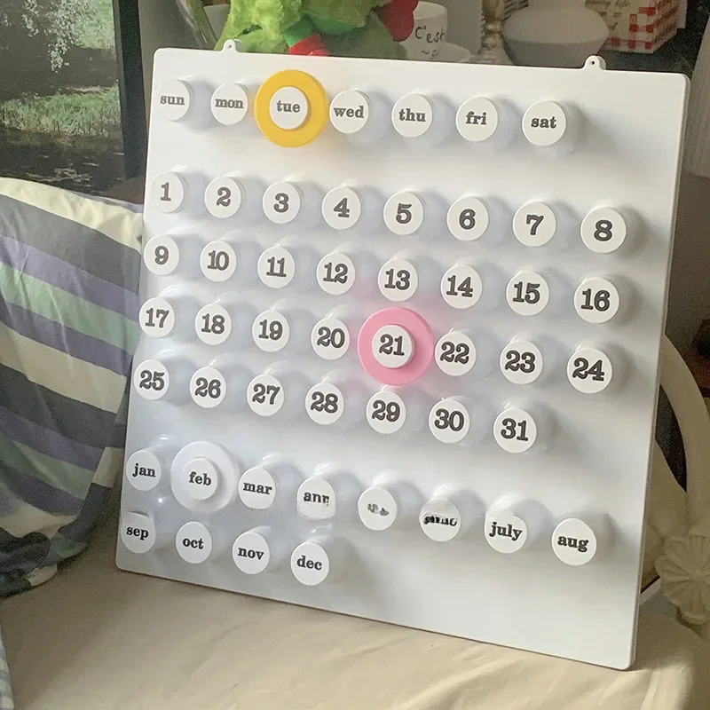 

Ring Calendar Perpetual Calendar Stand Desktop Display For Home Bedroom Living Room Office Desk Week Month Day Date Wall Decor