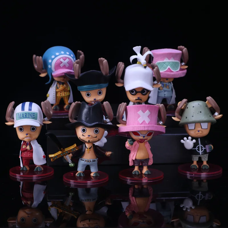 4Pcs Anime One Piece Tony Tony Chopper Cos MARINE Sengoku Sakazuki Model Toy Gift Car Ornament PVC Action Figure Boxed
