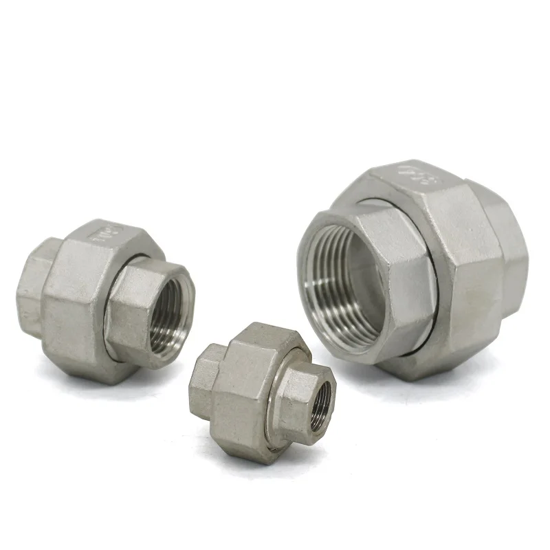 

1/4" 3/8" 1/2" 1"BSP Female Thread SS304 Stainless Steel Live Joint Coupling Union Connector Pipe Fitting