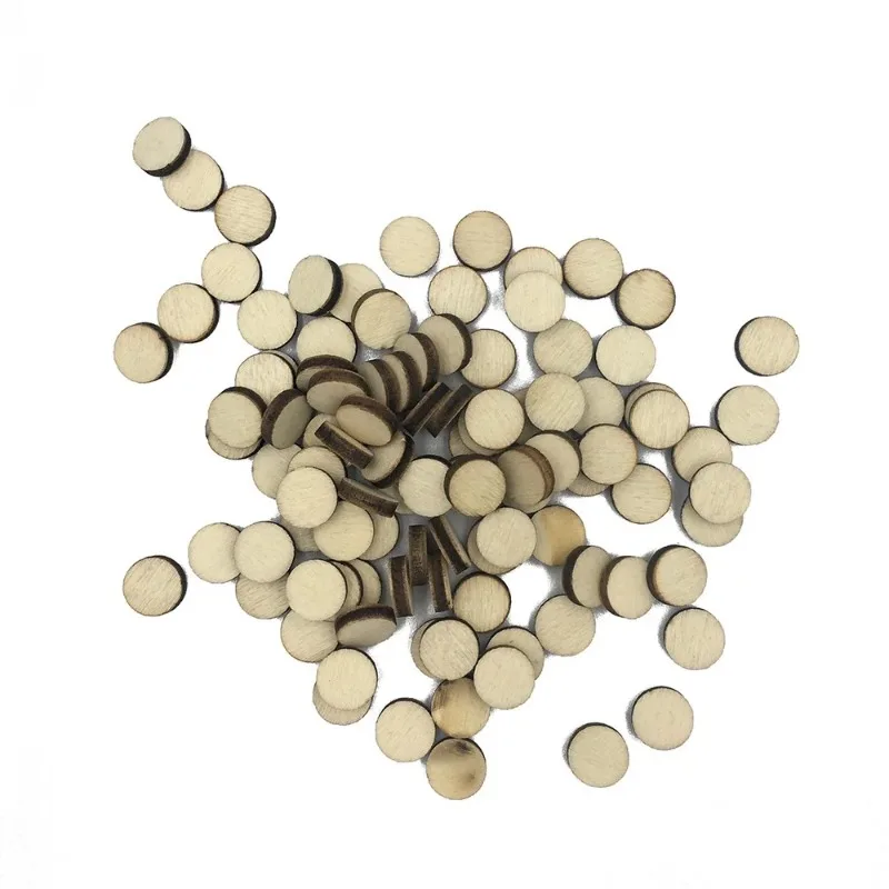 100 قطعة 10 مللي متر 0.39 بوصة شرائح خشبية مستديرة غير مكتملة دوائر سجل أقراص Crafts بها بنفسك الحرف حفل زفاف اللوحة