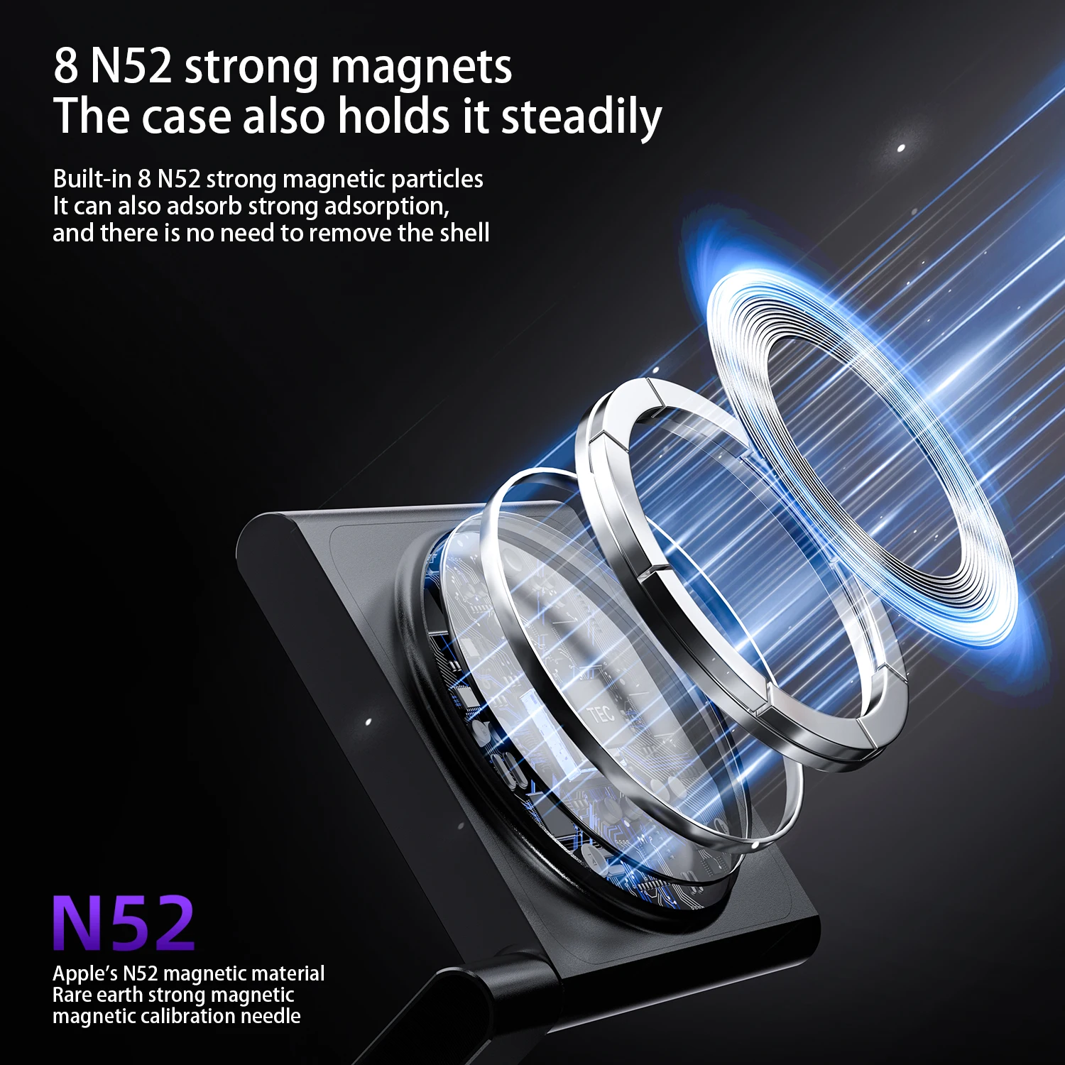 Minimalist Mobility 3-in-1 Portable Foldable LED Lamp Strong Magnetic Wireless Charger Fast Charging 10W Aluminum Alloy Shell