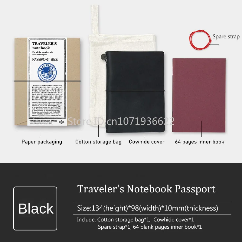 TRC Midori Notebook TN TRAVELER'S asli Jepang Tipe Passport kulit sapi seri Notebook dengan Notebook perjalanan