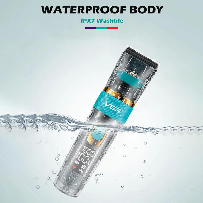 Original VGR Professional Hair Trimmer Cordless Barber Hair Clipper For Men Washable Beard Hair Cutting Machine Rechargeable Set