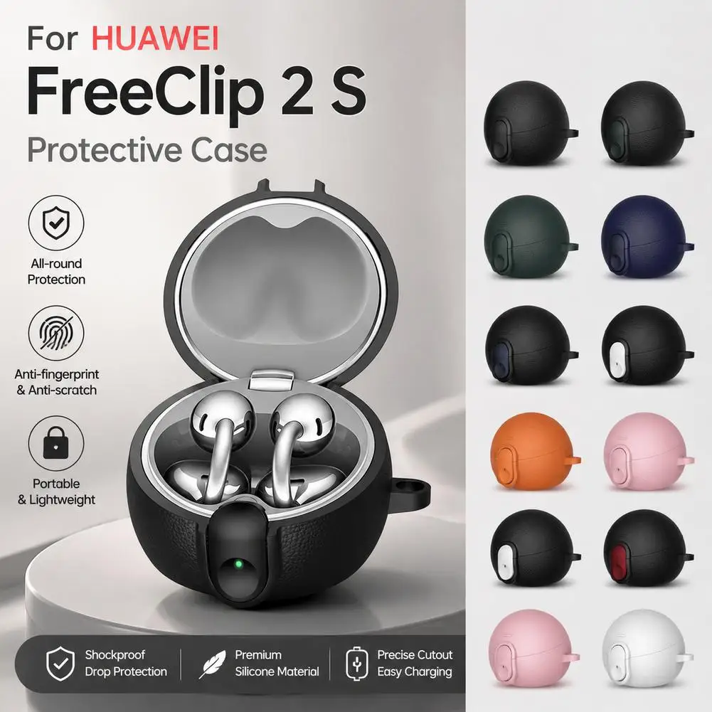 Solid Color Earphone Case For Huawei FreeClip 2S Collector's Edition Shockproof Protective Cover Shockproof Headphone Shell