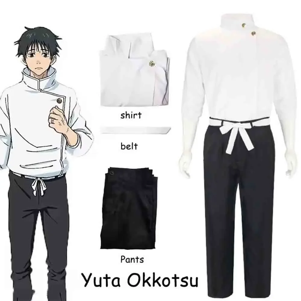 Yuta Okkotsu Cosplay Kostüm Jujutsu Kaisen Komplettset Oberteile Hosen Gürtel Uniform Für Männer Frauen Halloween Party Karneval Maskerade