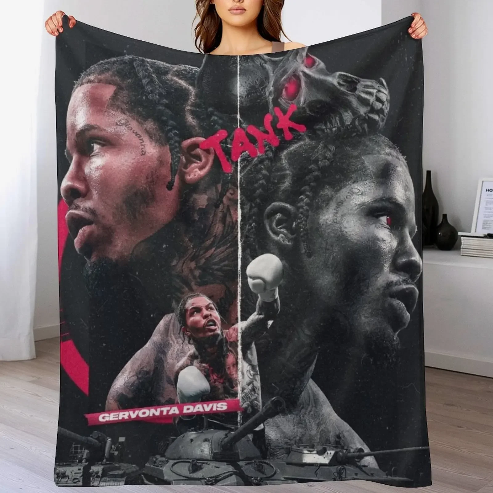 Gervonta Davis Throw Blanket For Decorative Sofa Flannel Soft Beds Blankets