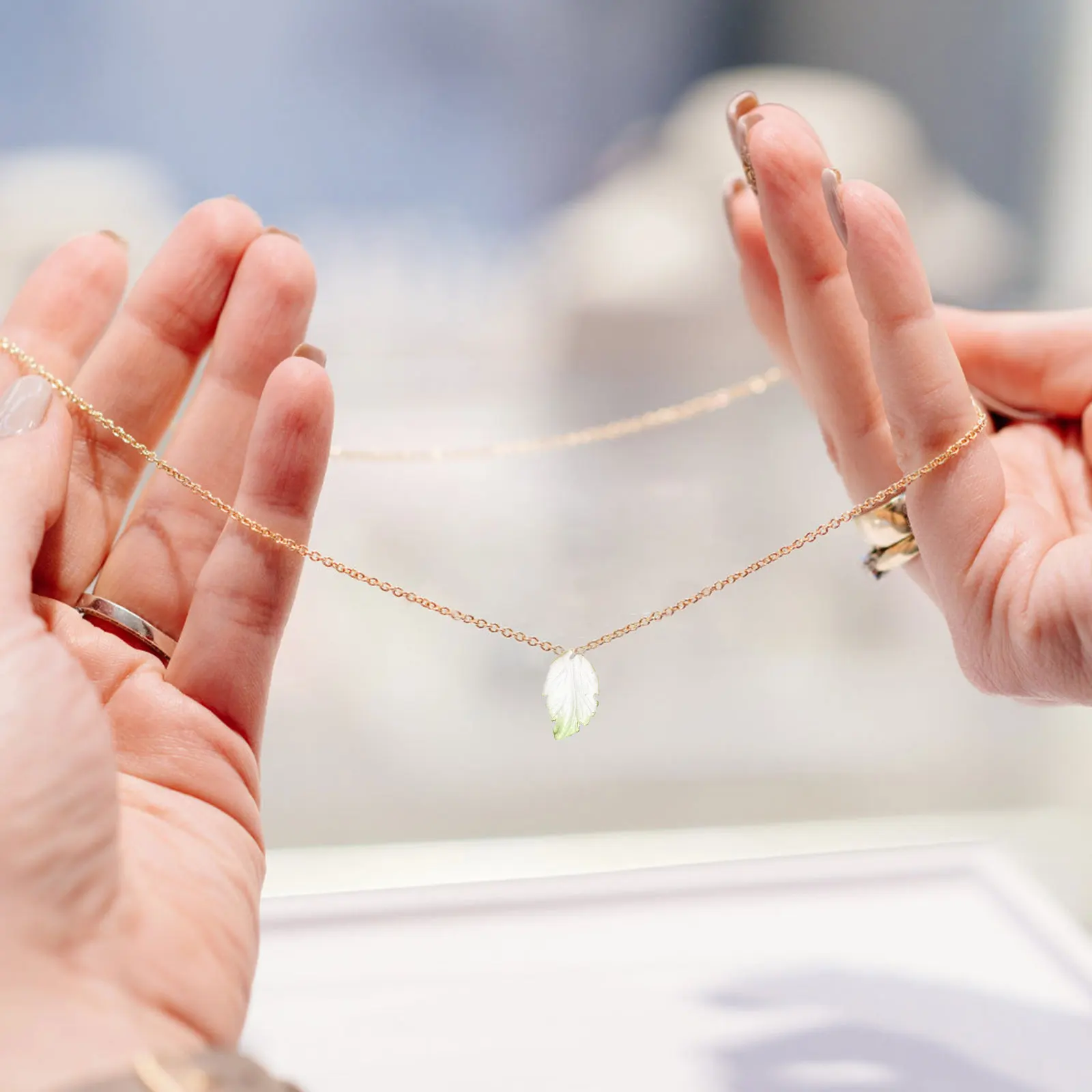 

40 Pcs Glass Necklaces Leaf Charms Bracelet for Women Jewelry Pendants Making Diy Crafts