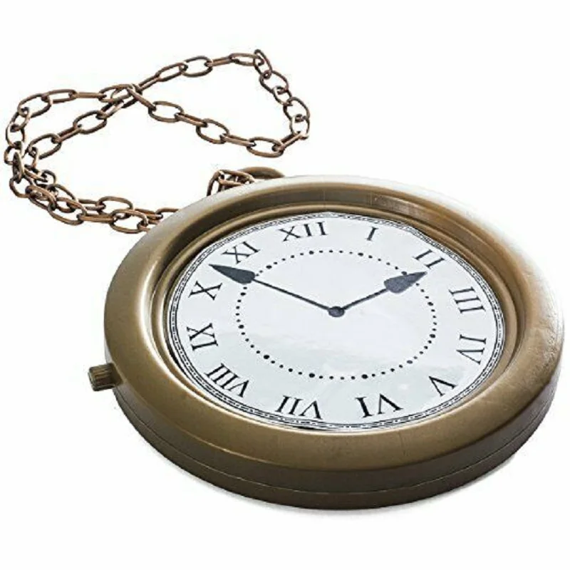 PEAENSR Alice nel paese delle meraviglie orologio da tasca di Mr. rabbit orologio da parete In bronzo puntelli Cosplay accessori per giochi di ruolo