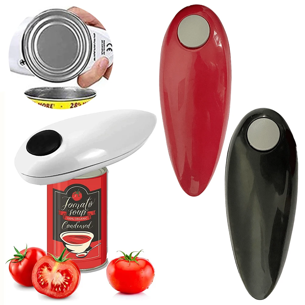 Electric Can Opener Hands Free Jar Opener Smooth Edge Bottle Opener Battery Operated for Weak Hands for All Kinds of Jars