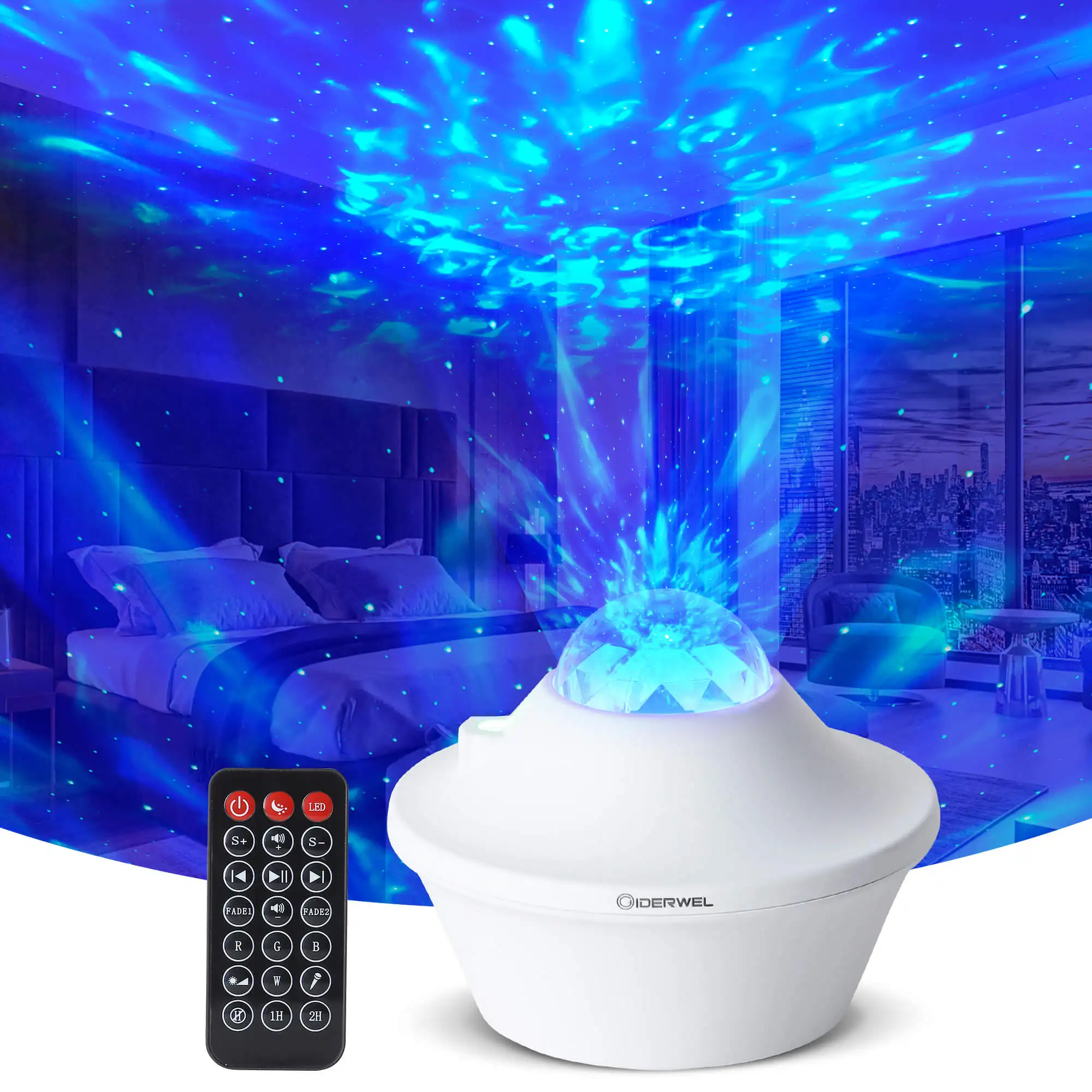 LED Star Night Light Galaxy Projector Led Star Lamp Music Projectors USB with Bluetooth Speaker Wave Atmosphere Party Night Lamp