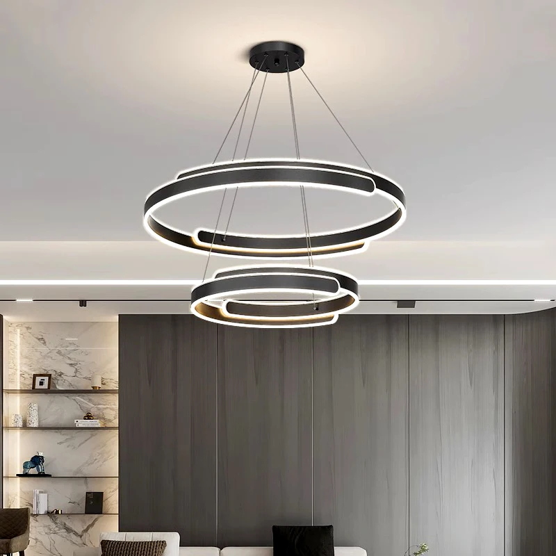 luz de teto led ring para sala lustres modernos luzes pendentes lampadas de iluminacao interior 01