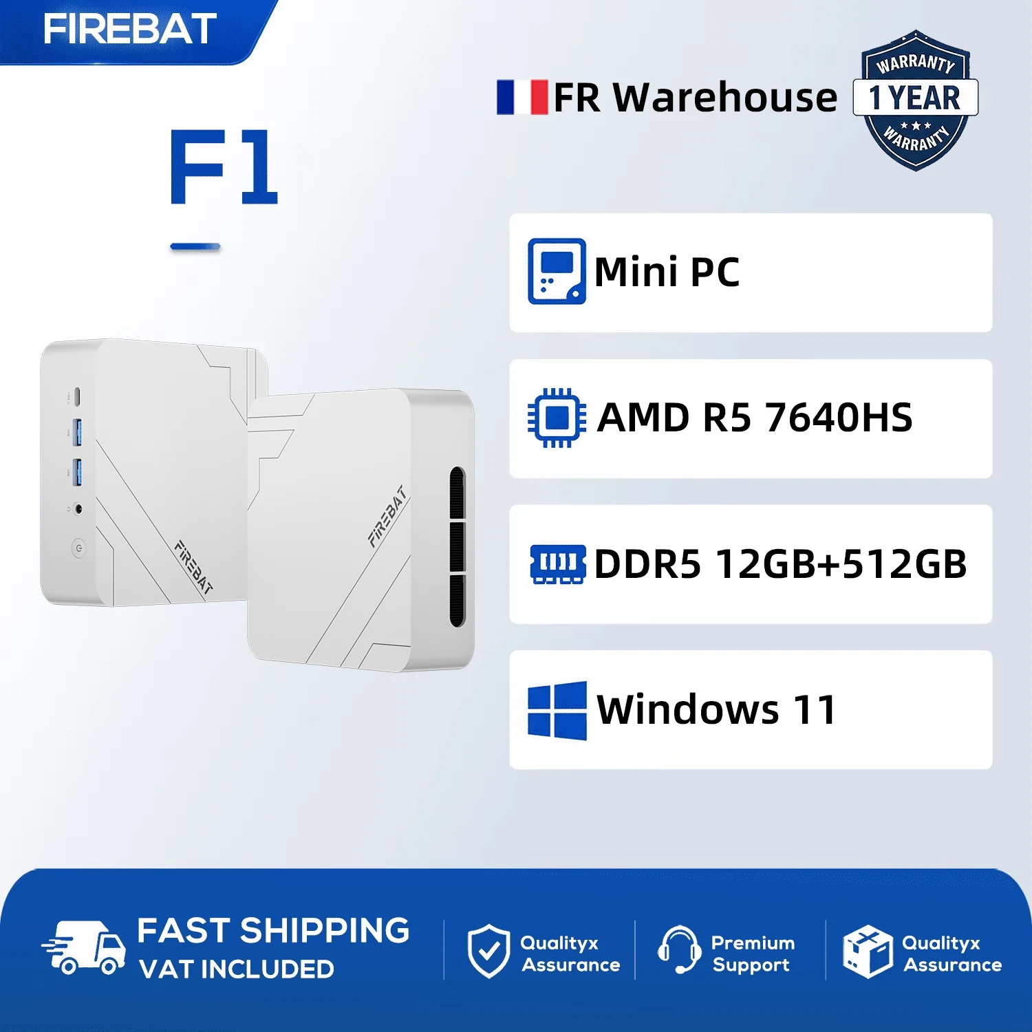 Mini PC FIREBAT F1 Ryzen 5 7640HS