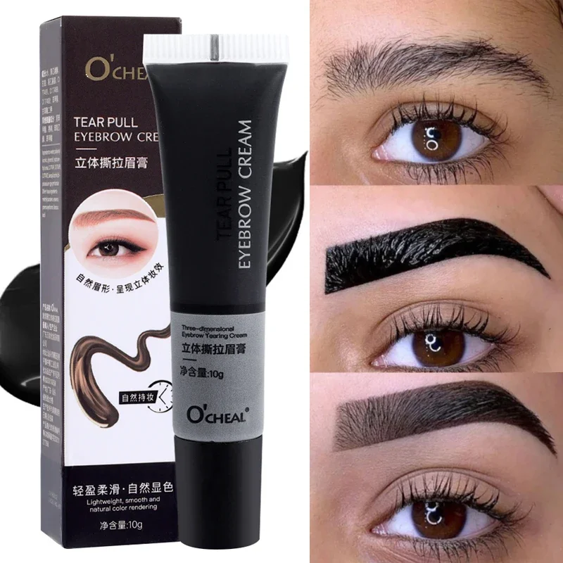 Peel-off Waterproof Tint Eyebrow Gel Makeup Long Lasting Eye Brow Enhancers Liquid Gel Tear Wear Easy Natural Brown Gray Tattoo