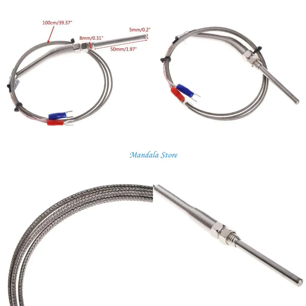 U2JC K-type Thermocouple Probe for Monitor Machines and Liquids with 1M/3.3Ft Wire