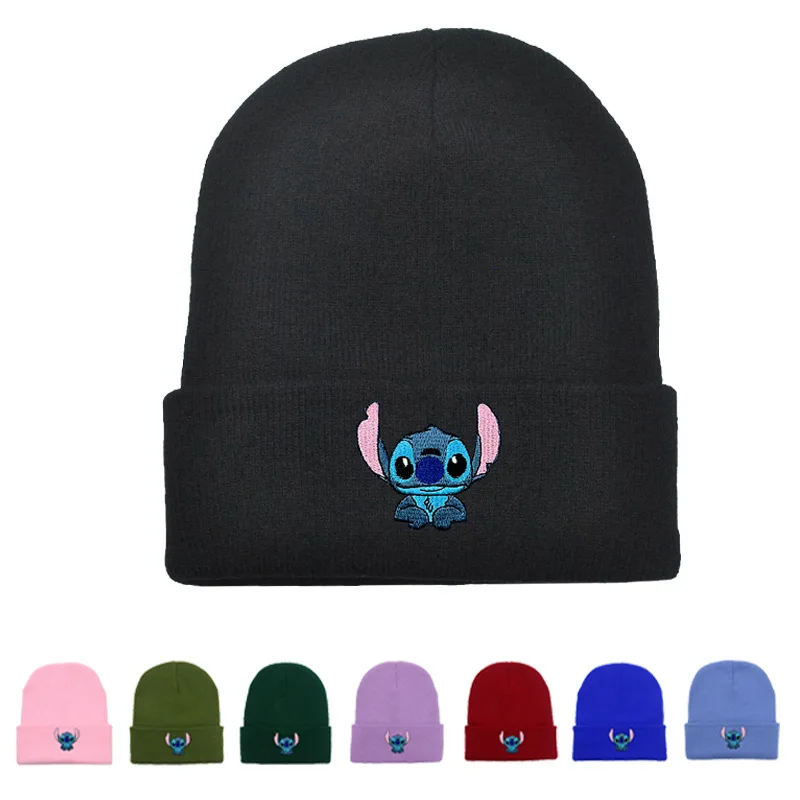 

Disney Stitch embroidered wool hat cartoon fashion knit hat student outdoor men and women autumn and winter warm hat cold hat