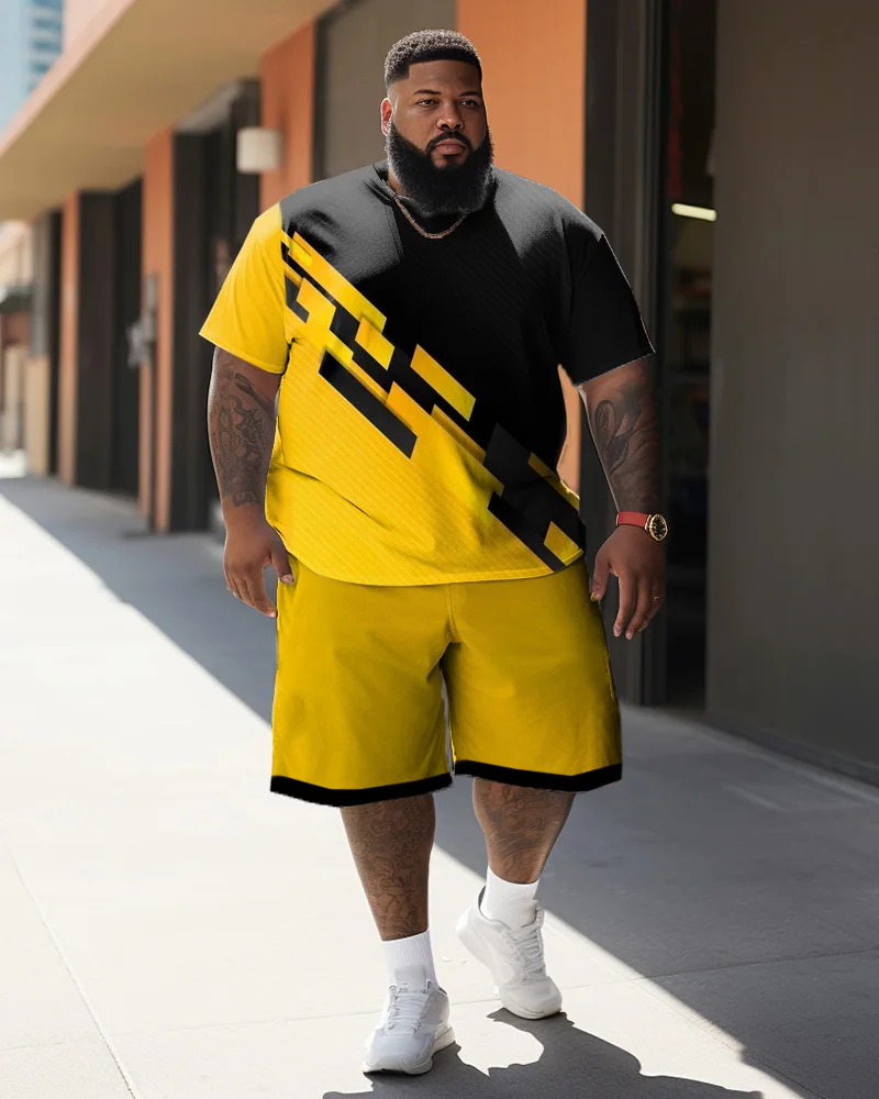 Biggmans-ropa de talla grande para hombre, camiseta de manga corta con estampado de advertencia, grande y alto L-9Xl, azul