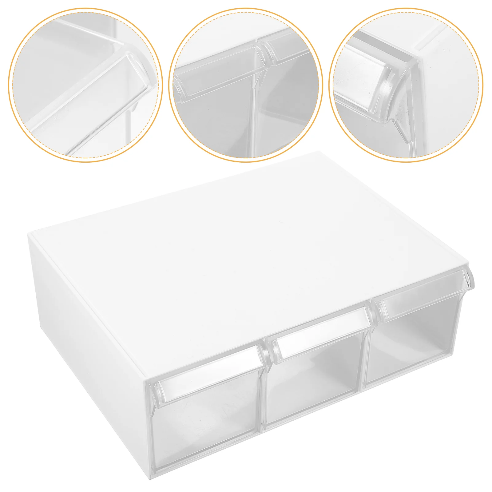 

Storage Drawer under Table Multi-function Desk Organizer Container Makeup White Office