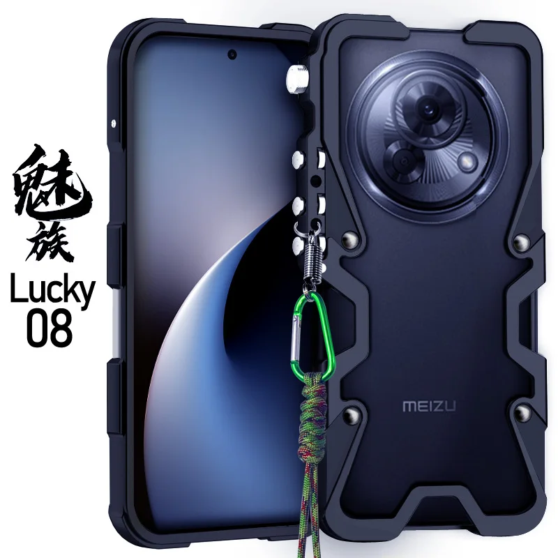 

Hollow out heat dissipation aluminum alloy Back Cover For Meizu Lucky 08 6.78 inch Fall prevention Phone Case For Meizu Lucky08