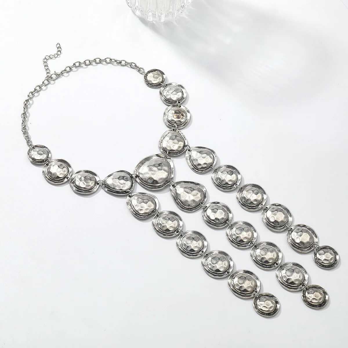 New Arrivals Vintage Geometric Metal Waterfall Tassel Necklaces for Women Statement Jewelry Holiday Party Gifts