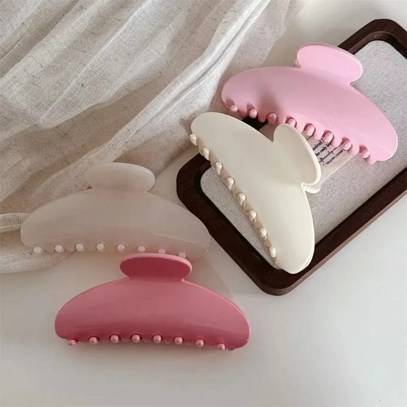 

Solid Color Temperament Hair Clip Large Hair Claw for Women French Style Elegant Lady Barrette Hair Accessories Female Headwear