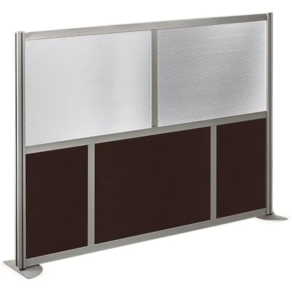 Independent office partition room -52 inches high x 73 inches wide warm grey, large privacy screen, portable partition wall