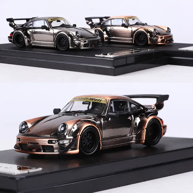 1-64-rwb-964-gt-リアウイング合金ダイキャストミニチュアシミュレーションカーモデル、大人のフィグメント、男の子のおもちゃ、子供の誕生日ギフト