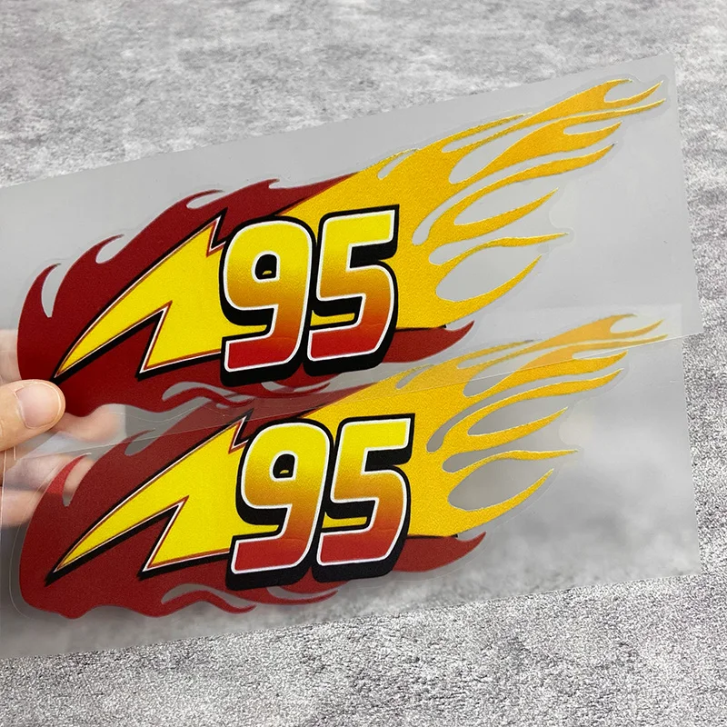 1PC/2PCS Flame Number 95 Motorcycle Stickers Sunscreen DIY Motorbike Fuel Tank Vinyl Decals Electric Scooter Durable Decoration image 6
