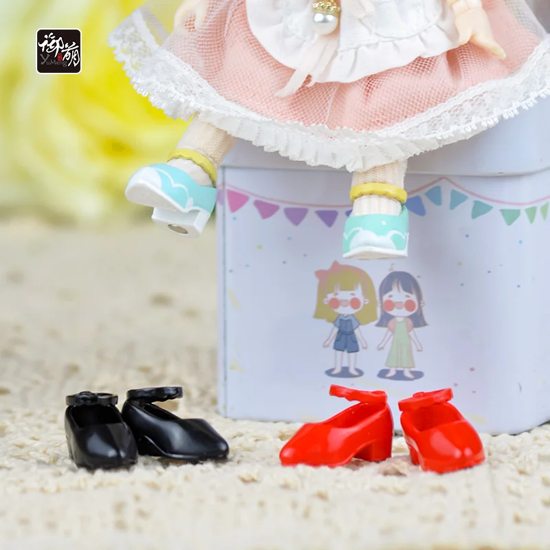 Doll shoes 1/12 size for Obitsu11 gsc P9 bjd molly ymy body Uniform Kawaii dog Lolita shoes high heels Doll Accessories