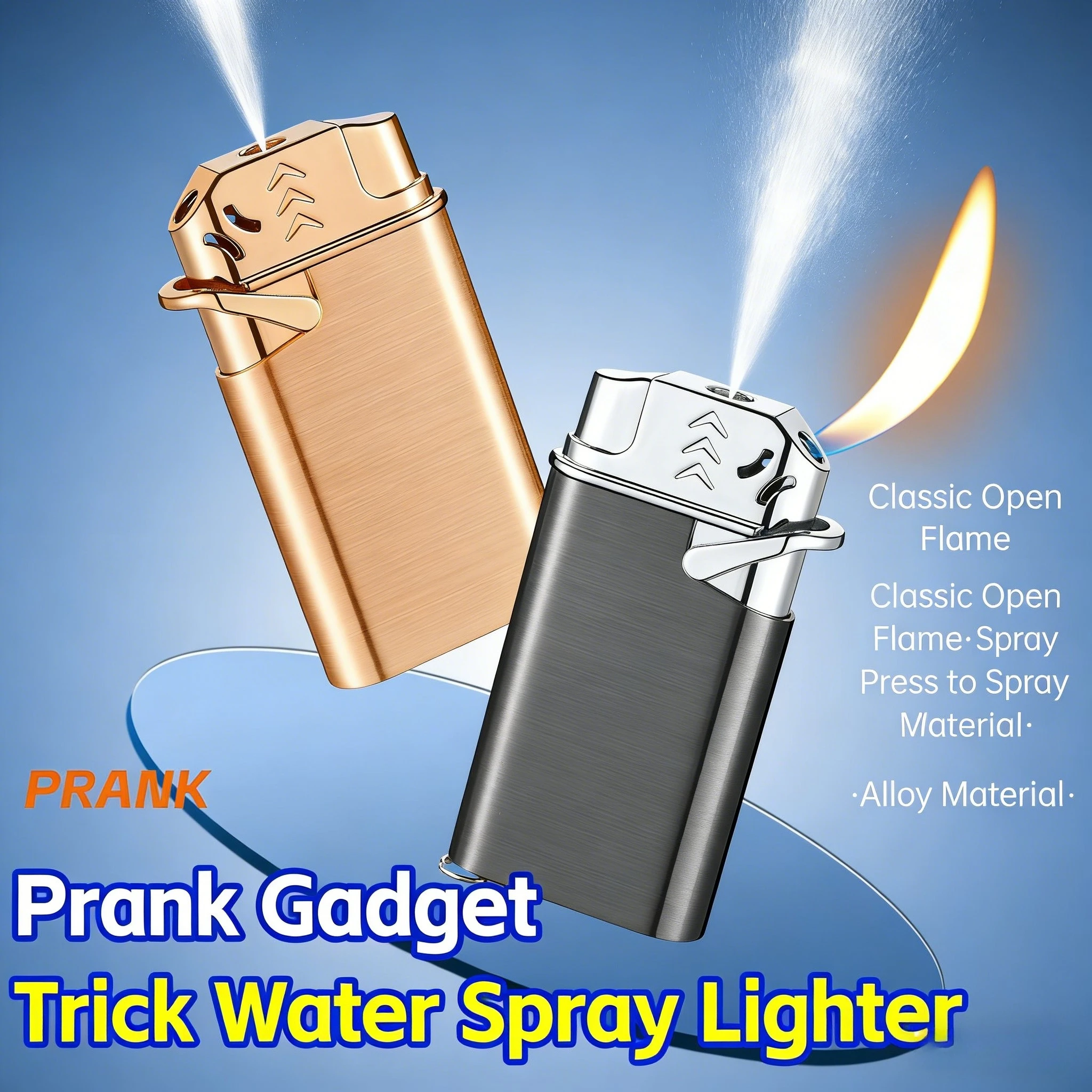 

2-in-1 Spray Prank Lighter, Funny inflatable butane gas side flame Lighter for Party April Fools' Day Birthday (No Gas No Water)