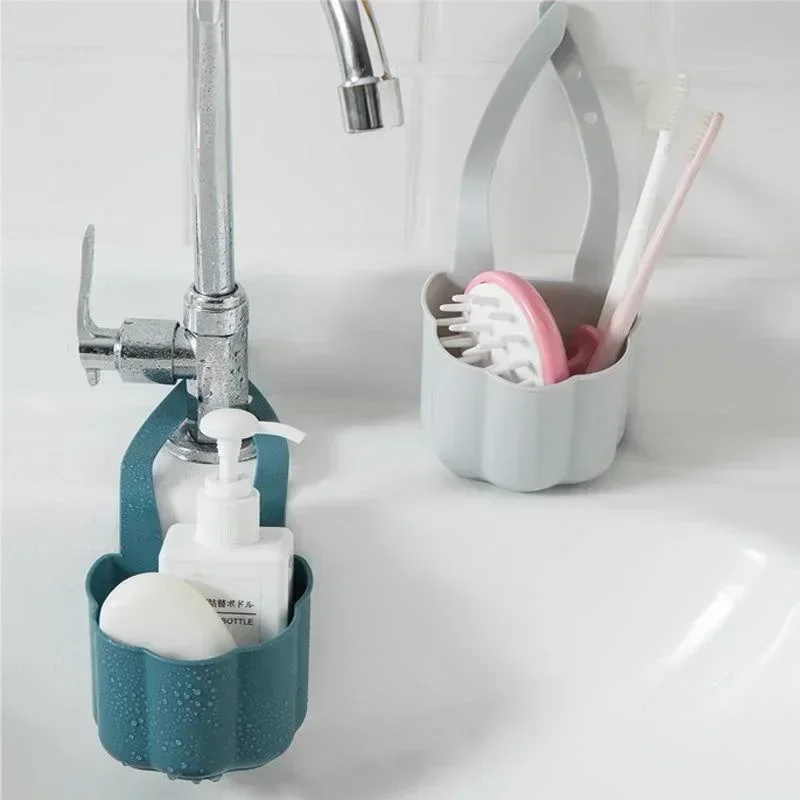 Kitchen Sink Holder Sink Drain Basket Bathroom Soap Sponge Holder Hanging Storage Basket Kitchen Accessories