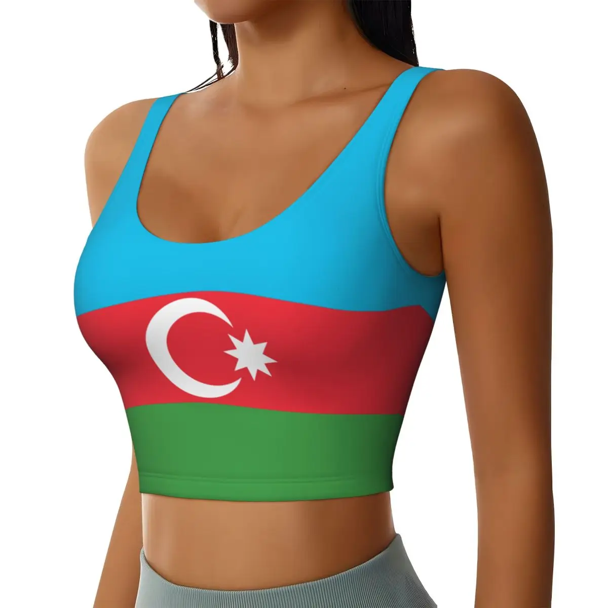 Women Sexy Sports Vest Azerbaijan Flag Female Streetwear Sport Lingerie Tee Crop Top