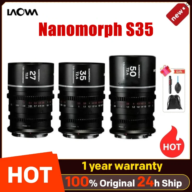 Venus Optics Laowa Nanomorph S35 Prime 3-Lens Bundle Anamorphic lens Laowa 27mm T2.8 35mm T2.4 50mm T2.4 for Canon RF