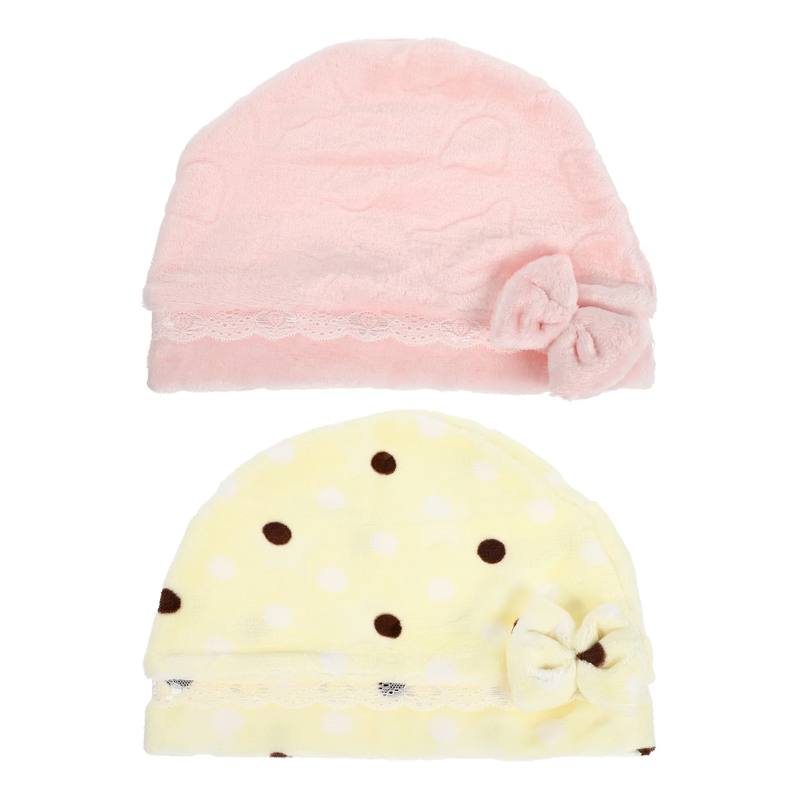 

2Pcs Thick Winter Postpartum Caps Breathable Comfortable Confinement Hats Elastic Woman Sleeping Caps Fashionable Bowknot Design