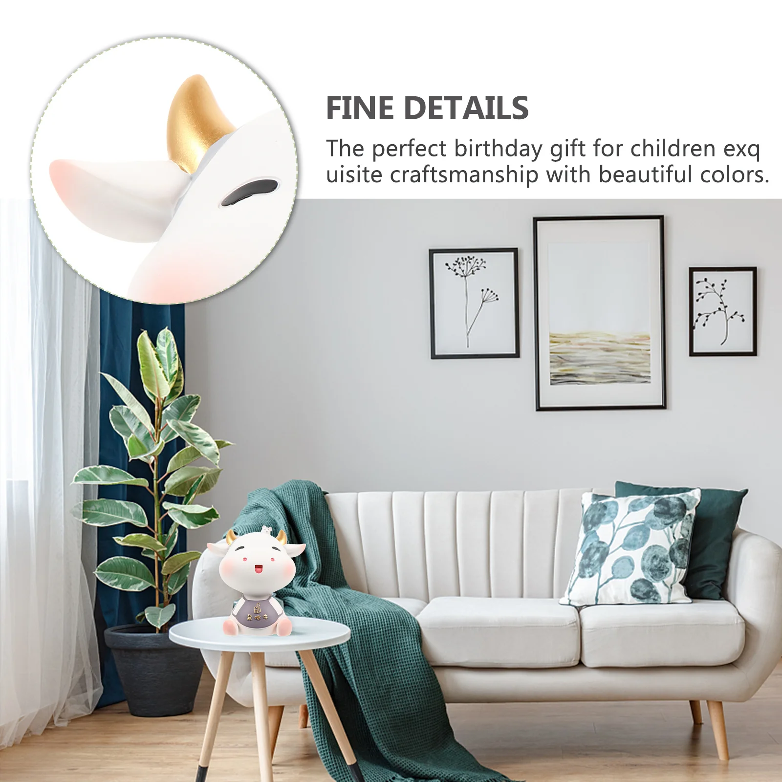 

Lovely Cow Money Bank High-End Material No Irritating Taste Perfect for Kids Birthday Gift Sufficient Daily Savings