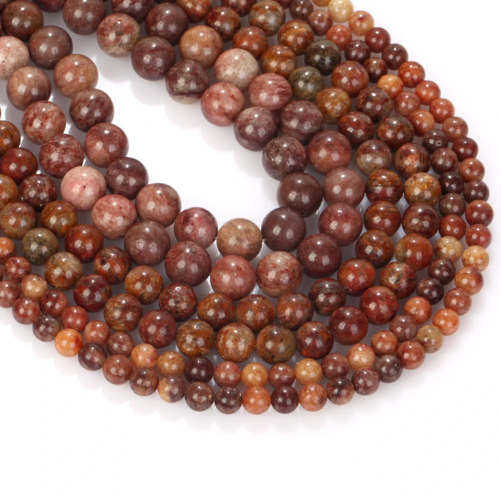 6/8/10mm Natural Brown African Chalcedony Stone Beads Round Loose Spacer Beads For Jewelry Making DIY Bracelet Handmade 15”