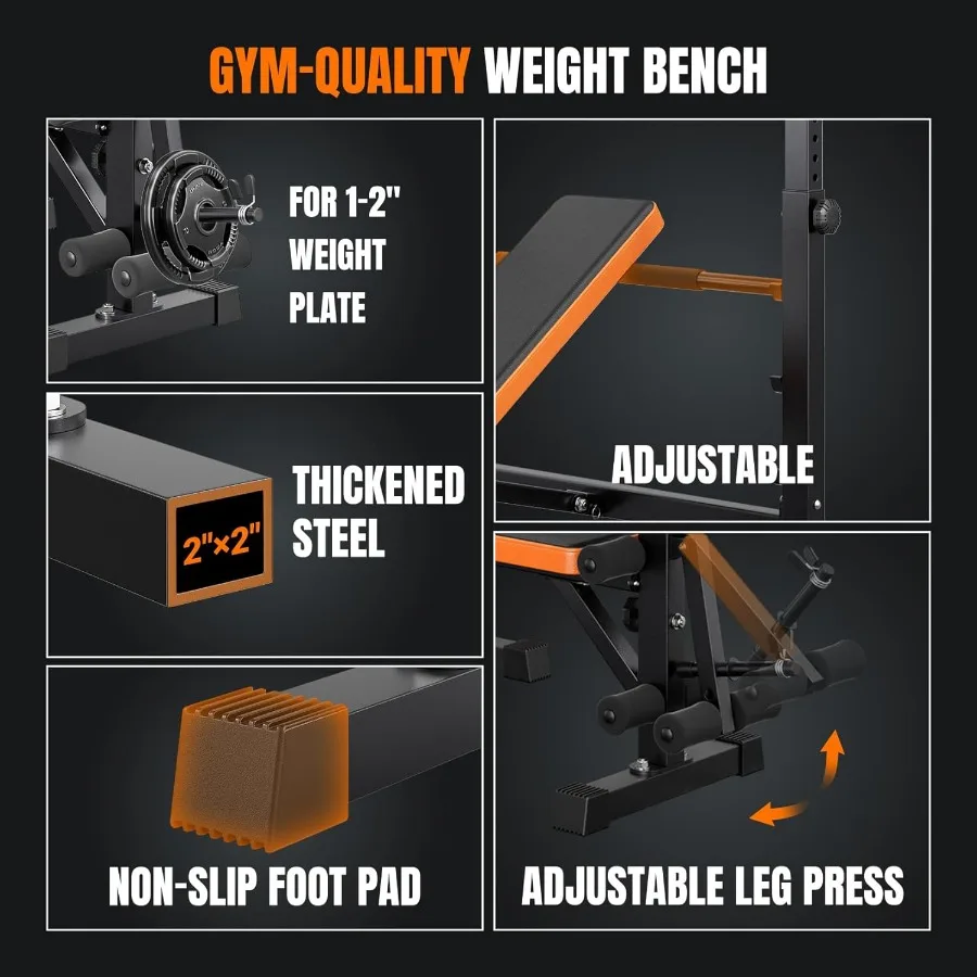 6 في 1 مجموعة مقاعد البدلاء للمنزل الصالة الرياضية سريعة قابلة للطي قابل للتعديل تجريب مقاعد البدلاء الصحافة الرف/تمديد الساق/المقدس الضفيرة/الجلوس #6