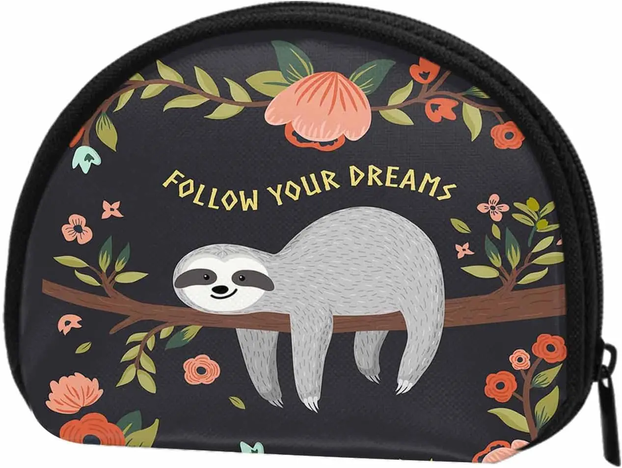 

Small Coin Purse Follow Your Dreams Cute Sloth On The Tree Mini Wallet Coin Pouch Change Purse For Women Men Girls