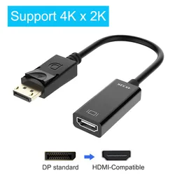 4K DisplayPort to HDMI-compatible Adapter Converter Display Port Male DP to Female HD TV Cable Adapter Video Audio For PC TV