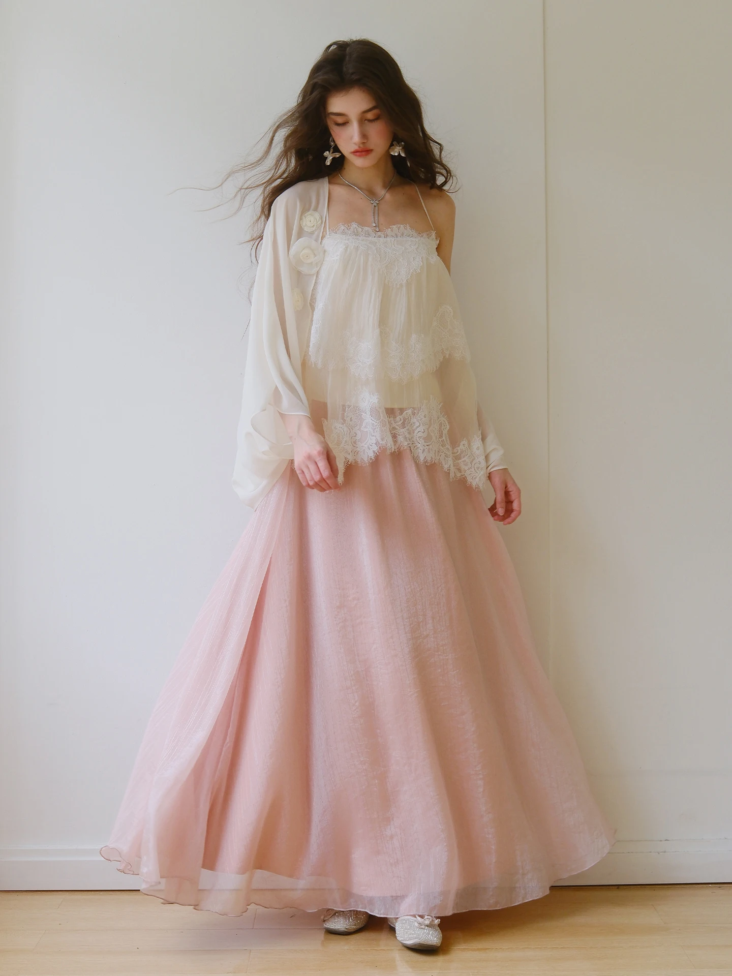 

Ele Lace Trim Fabric Small Strap Elastic Waist f Skirt by Uncle Peter Pan Faionable Two-Piece Set Polyester Nylon